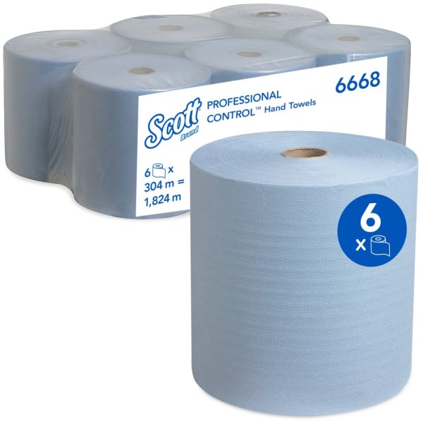 Scott® Hand Towel Blue Rolls (6 Rolls)